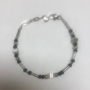 Brighton black stone and silver bead bracelet.